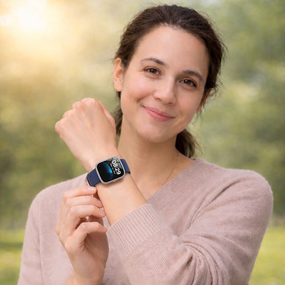 Cillso smartwatch on wrist, lifestyle photo